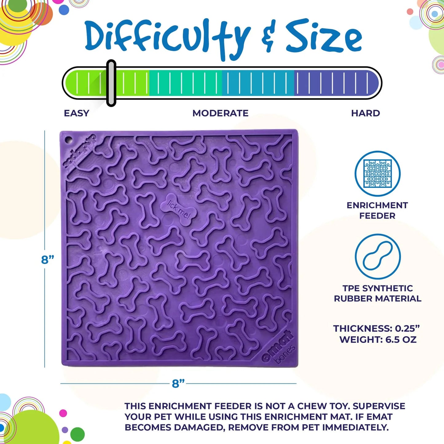 SodaPup - Lick Mat - Purple Bones - Large