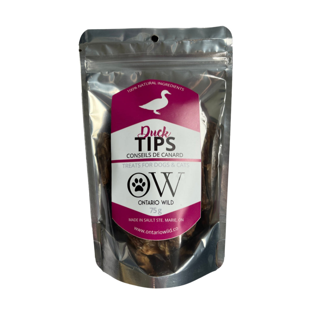 Duck Wing Tips - 75 g - Ontario Wild Pet Shop