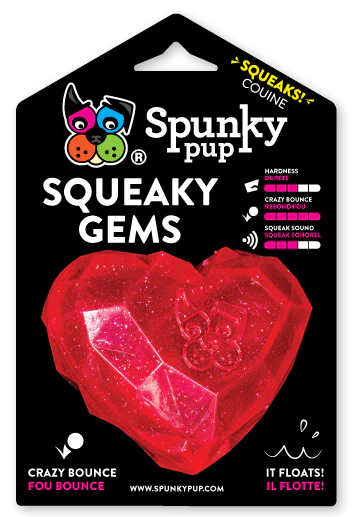Spunky Pup - Squeaky Gem - Heart