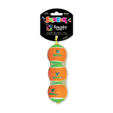 SpunkyPup - Squeaky Tennis Ball (3 pack) - Small
